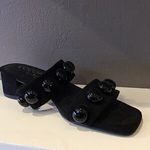 Coconuts by Matisse Black Beaded Mules